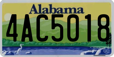 AL license plate 4AC5018
