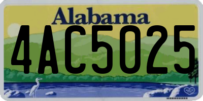 AL license plate 4AC5025