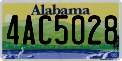 AL license plate 4AC5028
