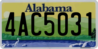 AL license plate 4AC5031