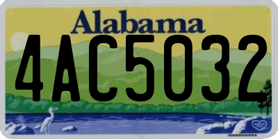 AL license plate 4AC5032