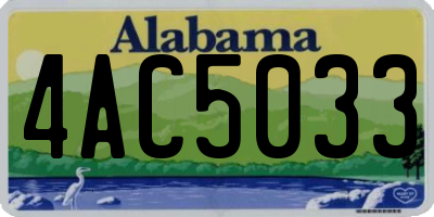 AL license plate 4AC5033