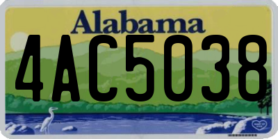 AL license plate 4AC5038