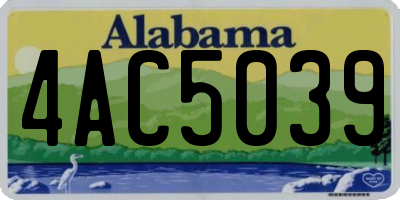 AL license plate 4AC5039