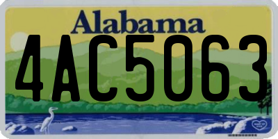 AL license plate 4AC5063