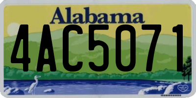 AL license plate 4AC5071