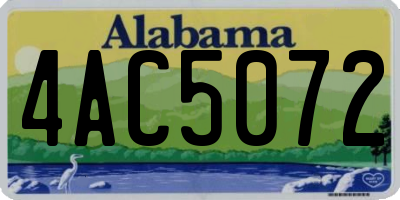 AL license plate 4AC5072