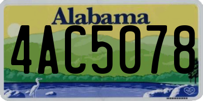AL license plate 4AC5078