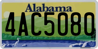 AL license plate 4AC5080