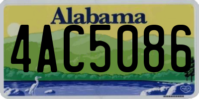AL license plate 4AC5086