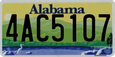 AL license plate 4AC5107