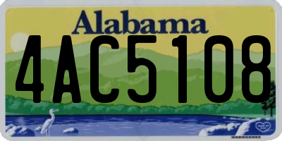 AL license plate 4AC5108