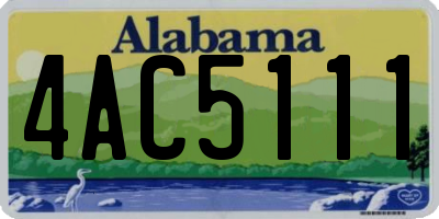 AL license plate 4AC5111