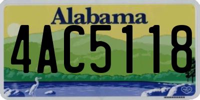 AL license plate 4AC5118