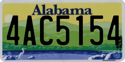 AL license plate 4AC5154