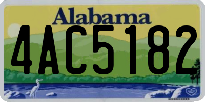 AL license plate 4AC5182