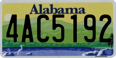 AL license plate 4AC5192