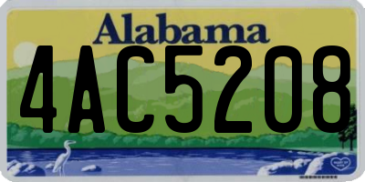 AL license plate 4AC5208