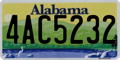 AL license plate 4AC5232