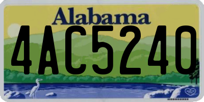 AL license plate 4AC5240