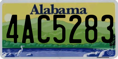 AL license plate 4AC5283
