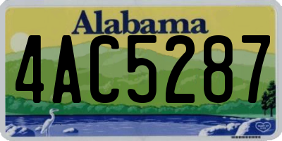 AL license plate 4AC5287