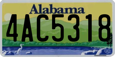 AL license plate 4AC5318