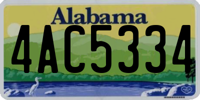 AL license plate 4AC5334