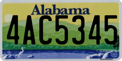 AL license plate 4AC5345