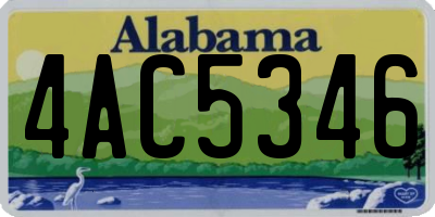 AL license plate 4AC5346