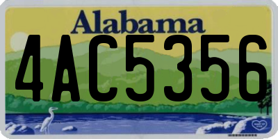AL license plate 4AC5356