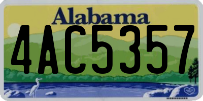 AL license plate 4AC5357