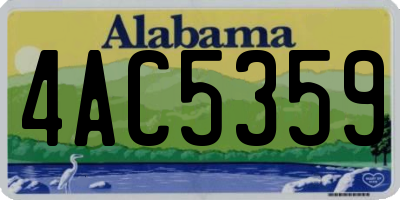 AL license plate 4AC5359