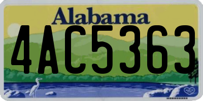AL license plate 4AC5363