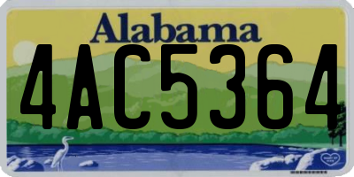AL license plate 4AC5364
