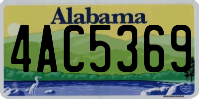 AL license plate 4AC5369