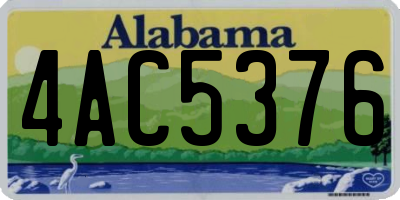 AL license plate 4AC5376