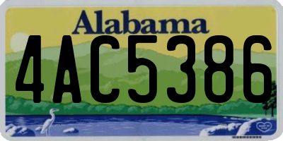 AL license plate 4AC5386