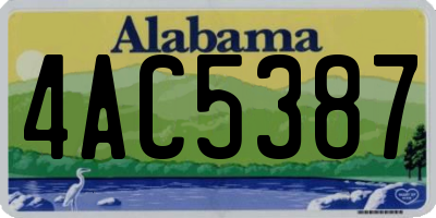 AL license plate 4AC5387