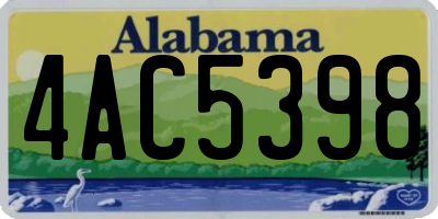 AL license plate 4AC5398