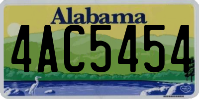 AL license plate 4AC5454