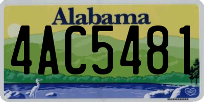 AL license plate 4AC5481