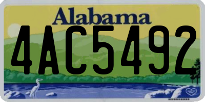 AL license plate 4AC5492