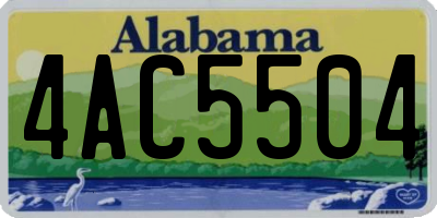 AL license plate 4AC5504