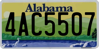 AL license plate 4AC5507