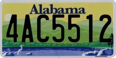 AL license plate 4AC5512