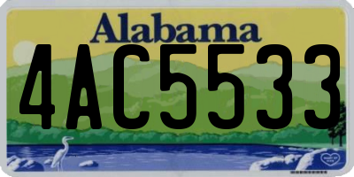 AL license plate 4AC5533