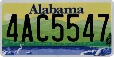 AL license plate 4AC5547