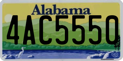 AL license plate 4AC5550