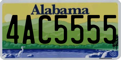 AL license plate 4AC5555